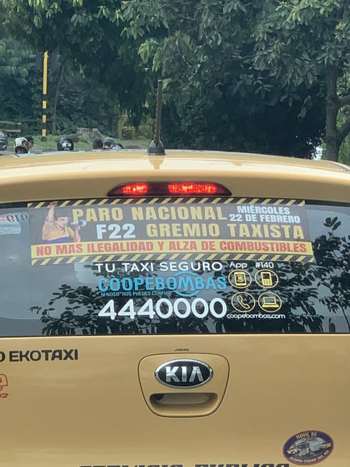 bloqueos por el paro de taxistas en Colombia Ruta Noticias