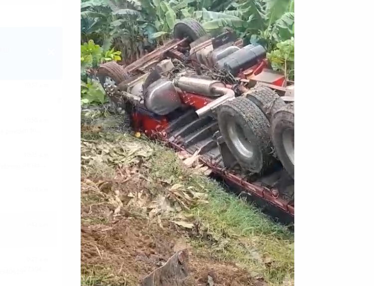 Accidente de camión cargado de gaseosa en Urabá Ruta Noticias