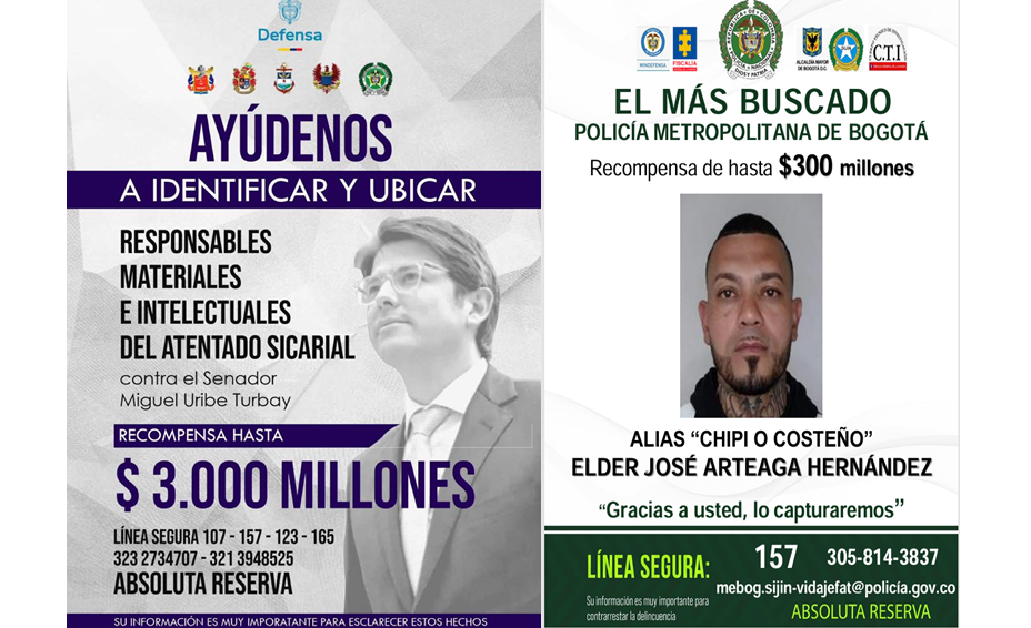 recompensas por los responsables del atentado a Miguel Uribe Ruta Noticias