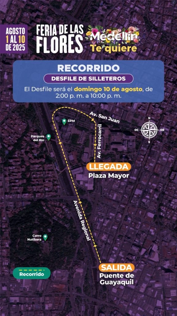 Recorrido del Desfile de Silleteros 2025