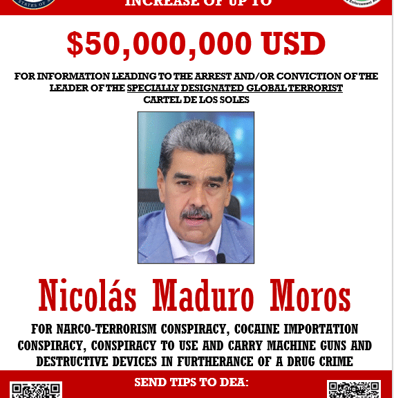 Recompensa por el presidente de Venezuela Ruta Noticias