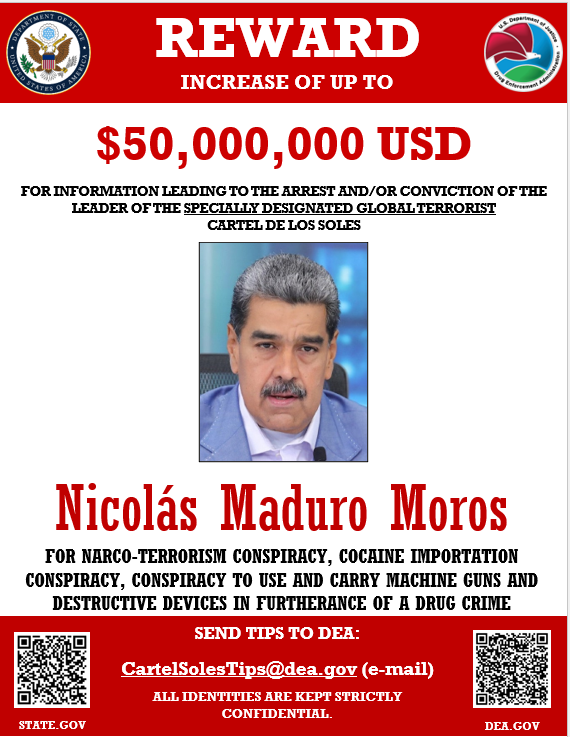 Recompensa por el presidente de Venezuela Ruta Noticias