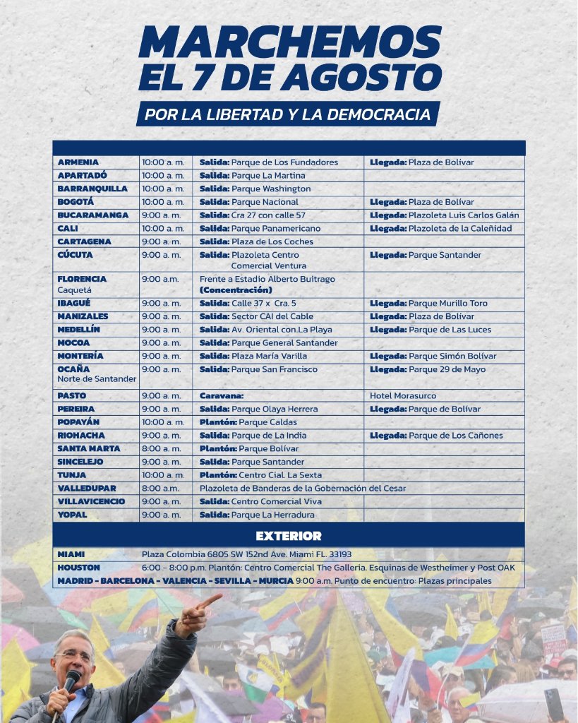 Marcha de la solidaridad con Álvaro Uribe Ruta Noticias