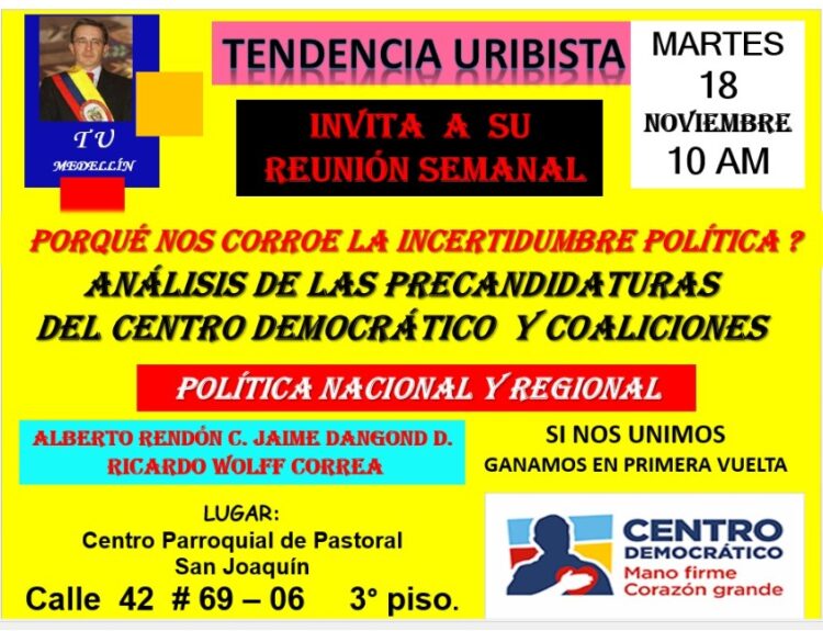 Precandidaturas presidenciales en el Centro Democrático Ruta Noticias