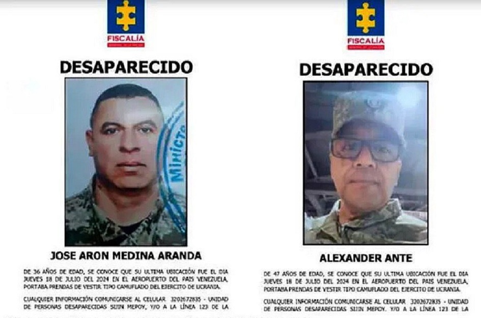 Mercenarios colombianos Alexander Ante, de 48 años, y José Aron Medina Aranda, de 37 años Ruta Noticias