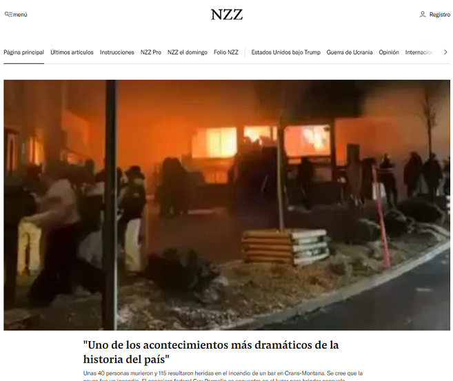 Incendio de un bar en Suiza Ruta Noticias