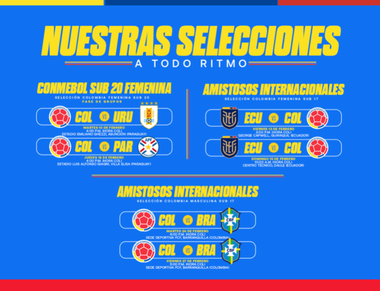 Agenda de las Selecciones Colombia Ruta Noticias