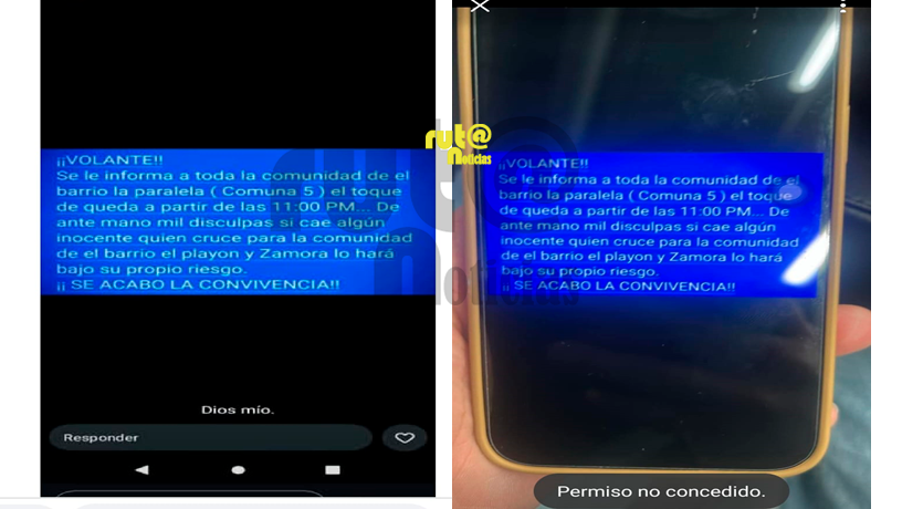 Toque de queda en el Barrio La Toscana Ruta Noticias