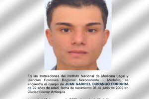 Medicina Legal busca a familiares de Juan Gabriel Durango Foronda Ruta Noticias