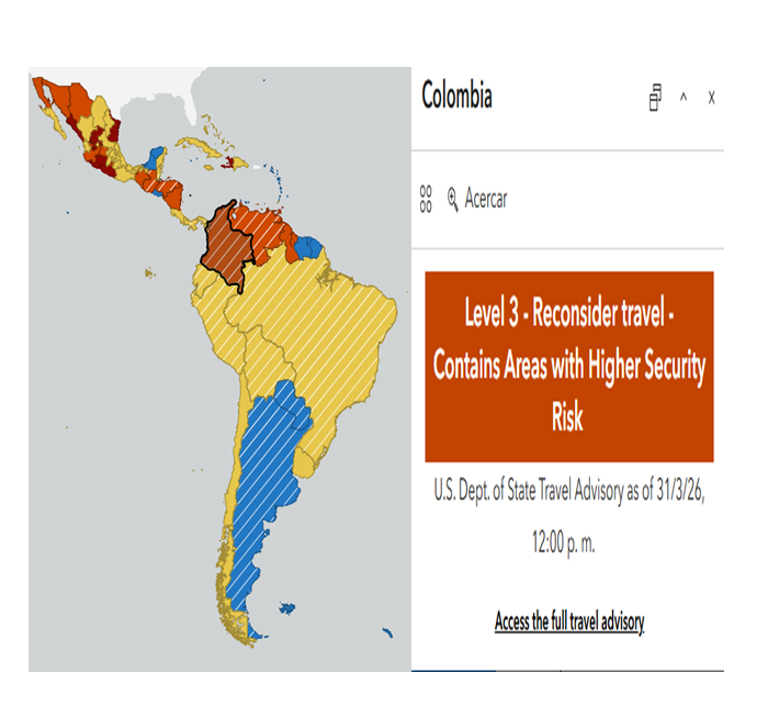 Alerta de viaje a Colombia del Departamento de Estado Ruta Noticias