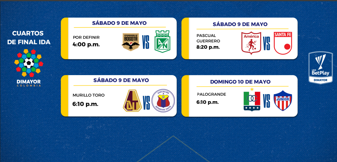 Programación de los cuadrangulares finales de la Liga Betplay - Ruta ...