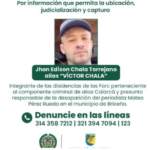 recompensa por responsables del asesinato del periodista Mateo Pérez Rueda Ruta Noticias