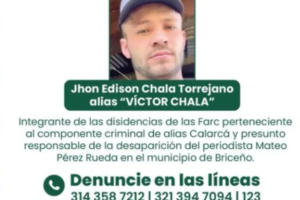 recompensa por responsables del asesinato del periodista Mateo Pérez Rueda Ruta Noticias