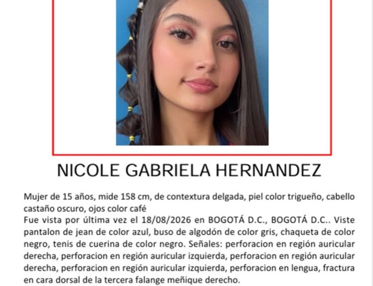 Nicole Gabriela Hernández, desaparecida en Bogotá Ruta Noticias